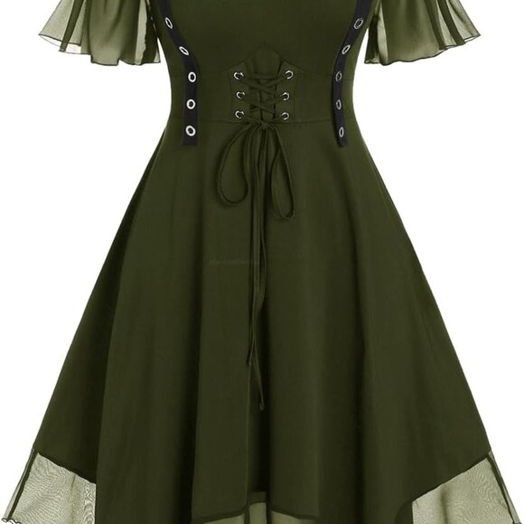 Plus Size Women's Sleeveless Wrap Dress Casual Party Gothic Summer - Picture 1 of 4
